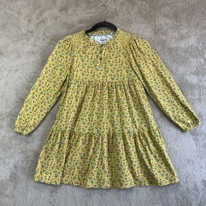 Mini Boden Long Sleeve Tiered Floral Dress 8-9 Autumn Fall Prairie EUC